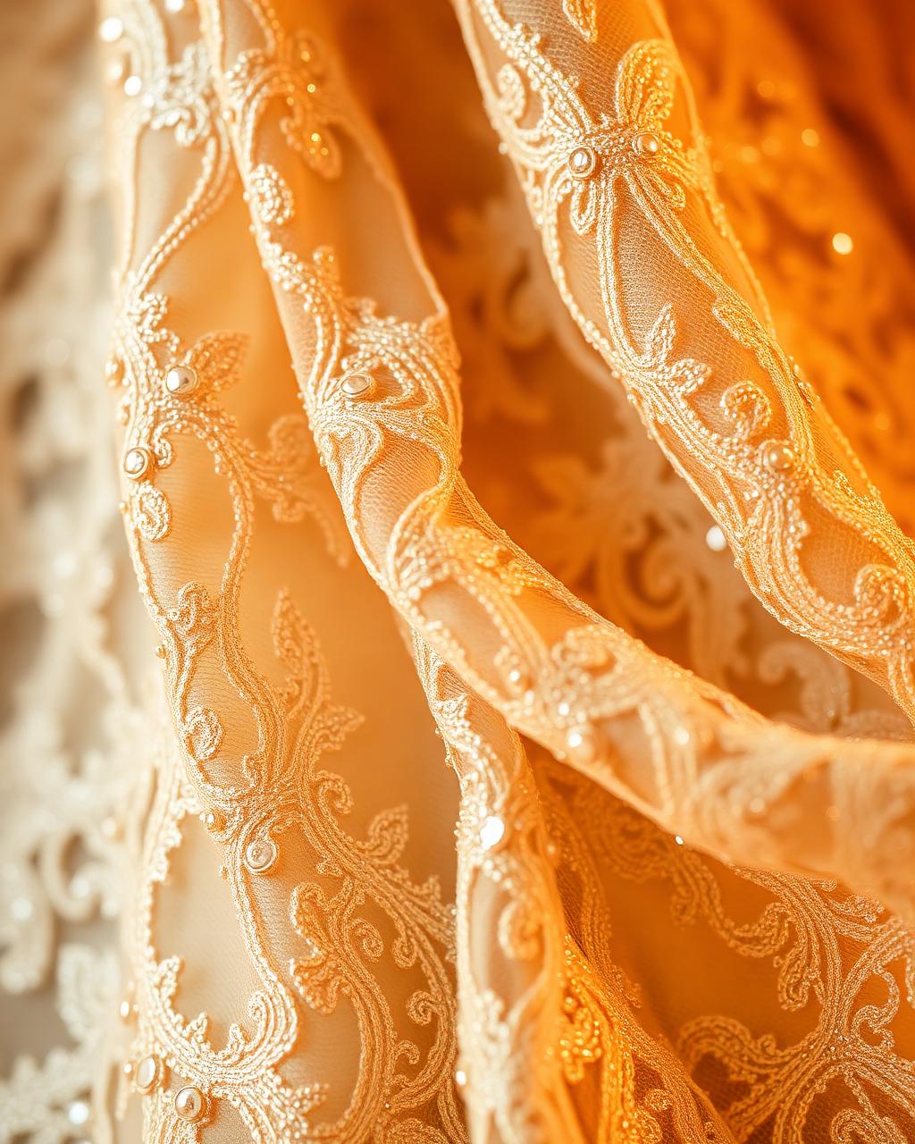Champagne Gold Sequin Lace