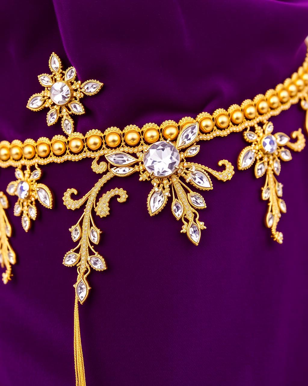 Gold Crystal Appliqué Trim